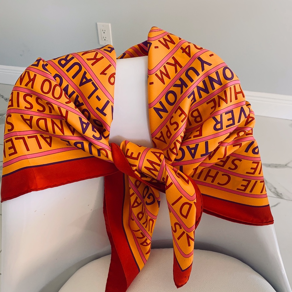 Hermes silk 35" scarf, "Les Sources de la Vie"